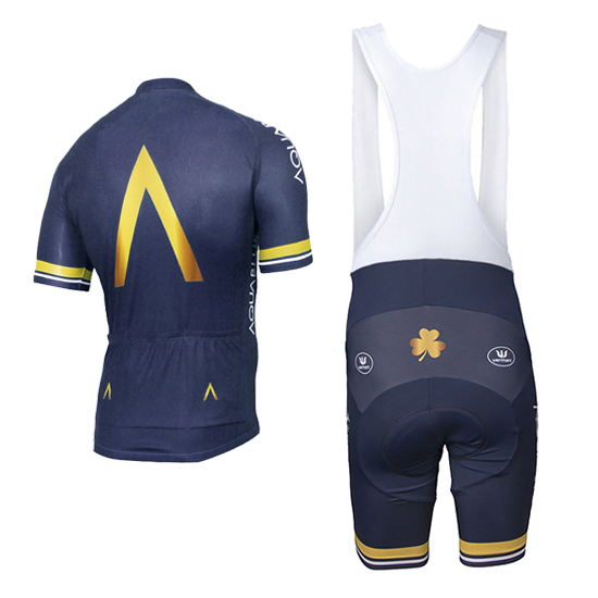 Aqua Blue Sport Kurzarmtrikot 2017 und Kurze Tragerhose shwarz